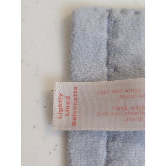 Cacique Underwire Balconette Bra Blue Leaf Full Figure Lightly Lined Size 38DDD - Picture 3 of 10